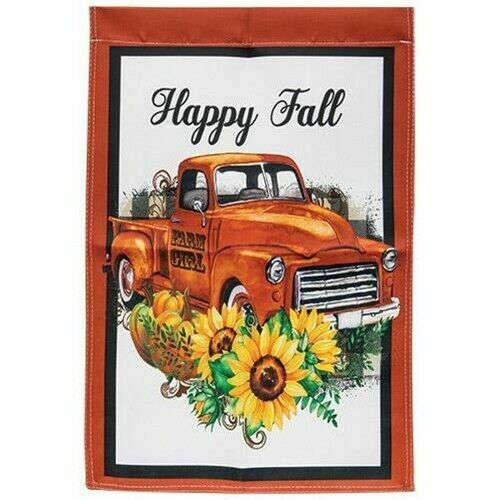 HAPPY FALL Garden Flag FARM GIRL Double Sided Harvest Autumn Halloween Soft